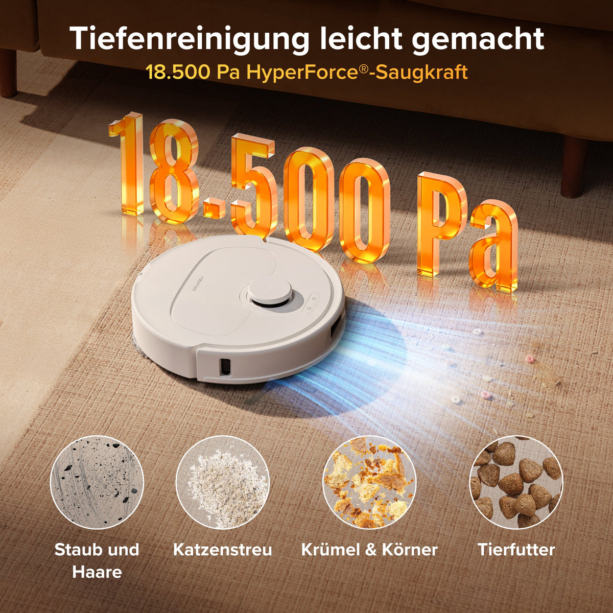 Roborock Qrevo S Pro Saug- & Wischroboter – 18.500 Pa & Multifunktions-Dock