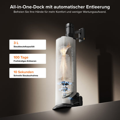 Roborock H60 Hub Ultra Akku-Staubsauger mit Absaugstation – 210 AW & 90 Min Laufzeit