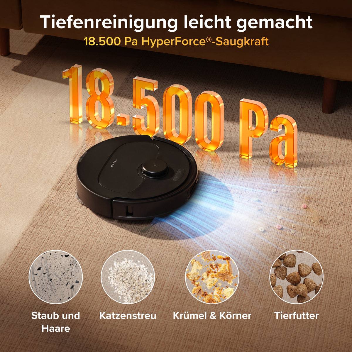 Roborock Qrevo S Pro Saug- & Wischroboter – 18.500 Pa & Multifunktions-Dock