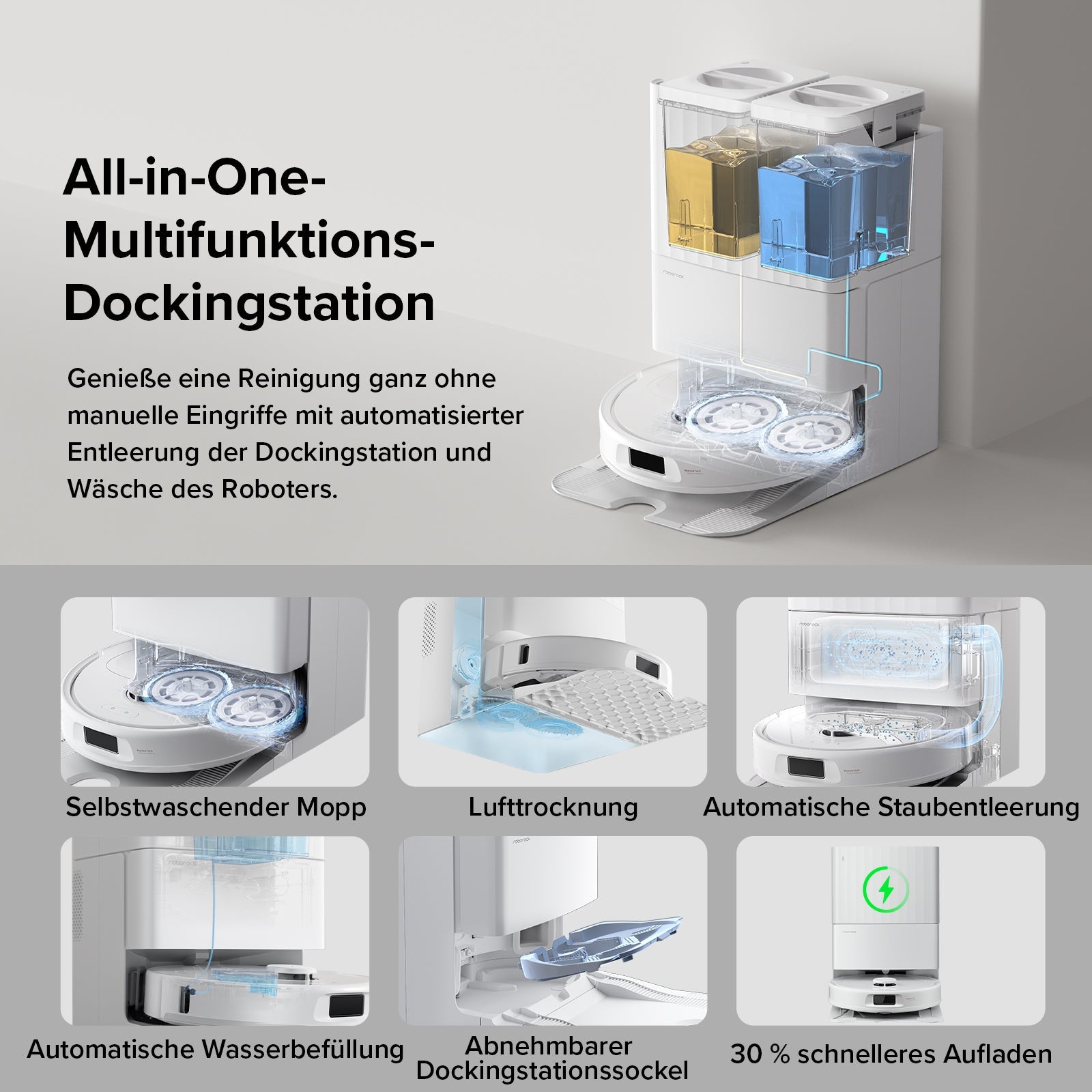 Roborock QV 35A Multifunktions-Dock mit automatischen Pflegefunktionen