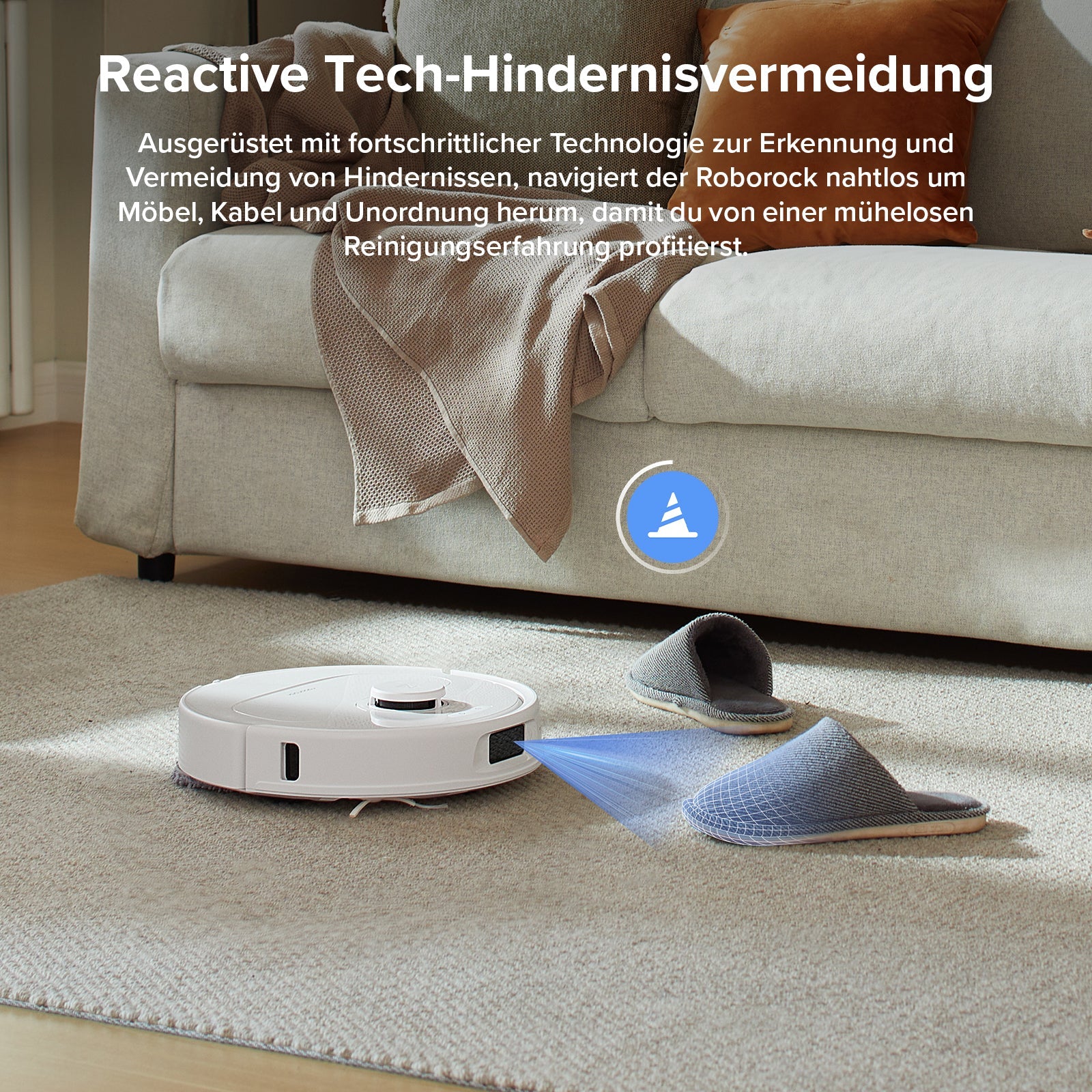 Roborock QV 35A Saug- und Wischroboter in Schwarz mit Multifunktions-Dockingstation