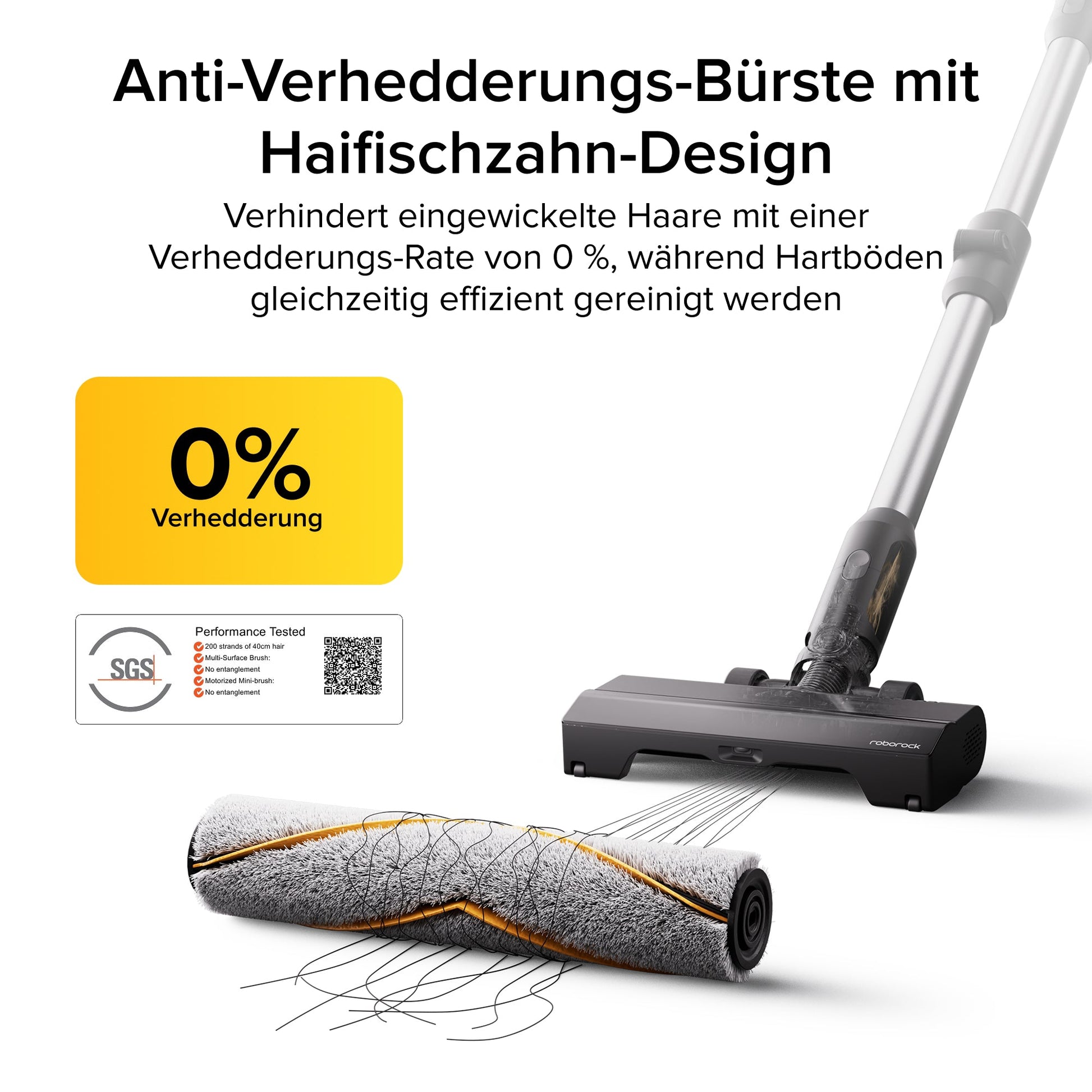 Roborock H60 Ultra Akku-Staubsauger mit flexiblem Saugrohr für schwer erreichbare Stellen
