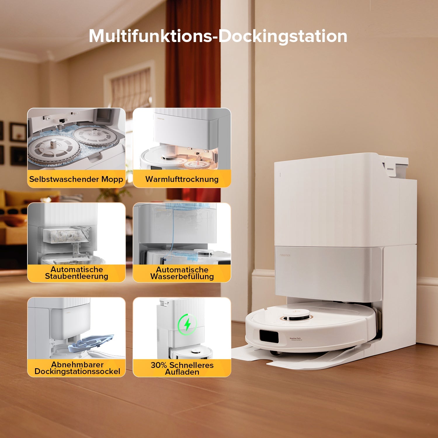 Roborock Qrevo S5V mit automatischen Funktionen der Multifunktions-Dockingstation