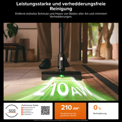 Roborock H60 Hub Ultra Akku-Staubsauger mit Absaugstation – 210 AW & 90 Min Laufzeit