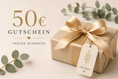 Geschenkgutschein 50 € – hochwertig schenken mit freier Produktauswahl