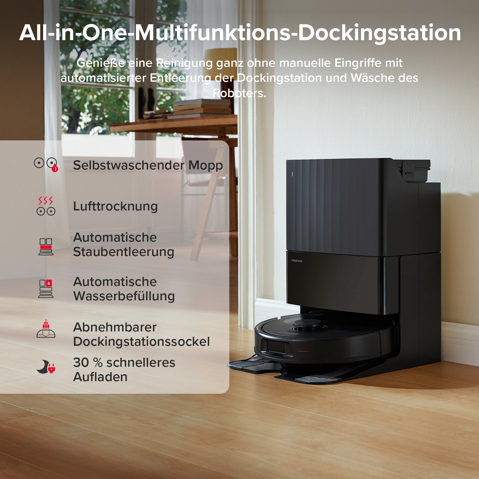 Roborock QV 35A mit intelligenter Navigation durch verschiedene Wohnbereiche