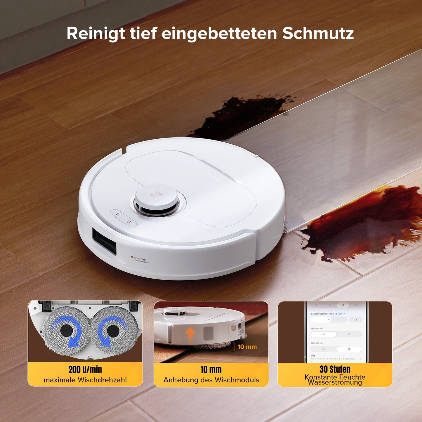 Roborock Qrevo S5V mit 12.000 Pa Saugkraft für Staub, Krümel und Haare