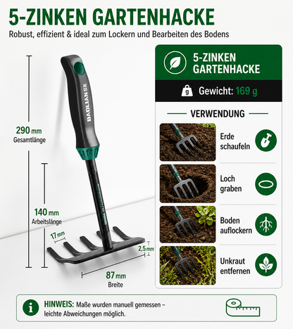 3-teiliges Gartenwerkzeug-Set mit ergonomischen Griffen und robustem Kohlenstoffstahl