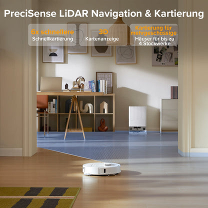 Roborock QV 35A mit Multifunktions-Dockingstation in moderner Wohnumgebung