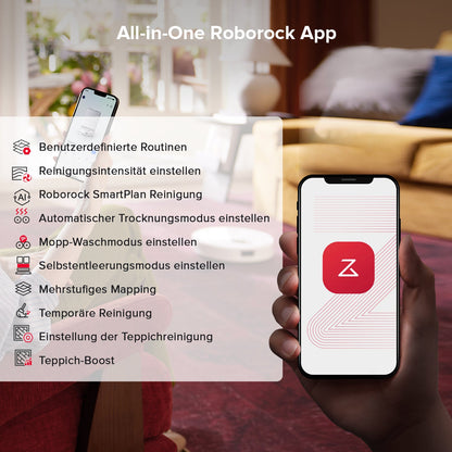 Roborock Qrevo S5V mit App-Steuerung für Räume, Zeitpläne und Sperrzonen