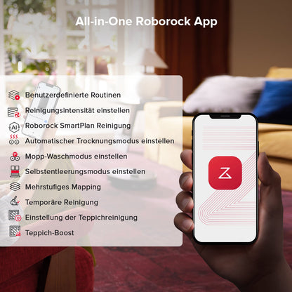 Roborock Qrevo S5V mit App-Steuerung für Reinigungspläne, Räume und Sperrzonen