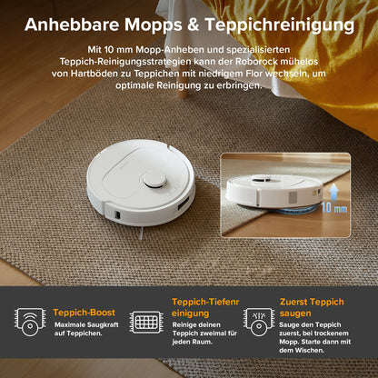 Roborock QV 35A Saug- und Wischroboter bei der Reinigung von Hartböden