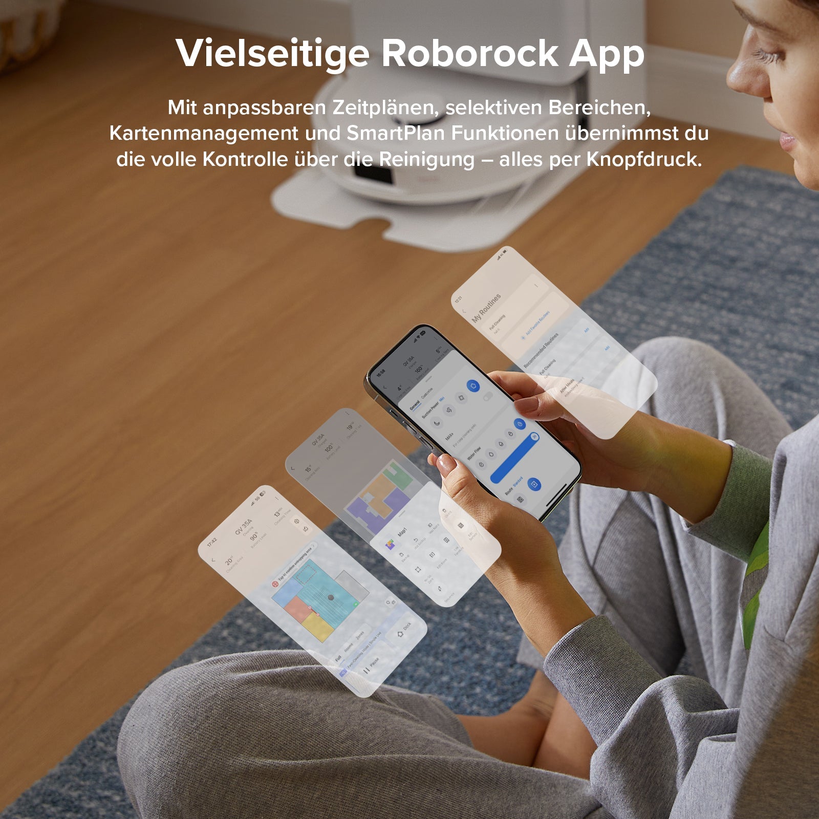 Roborock QV 35A mit intelligenter Reinigung verschiedener Bodenbereiche