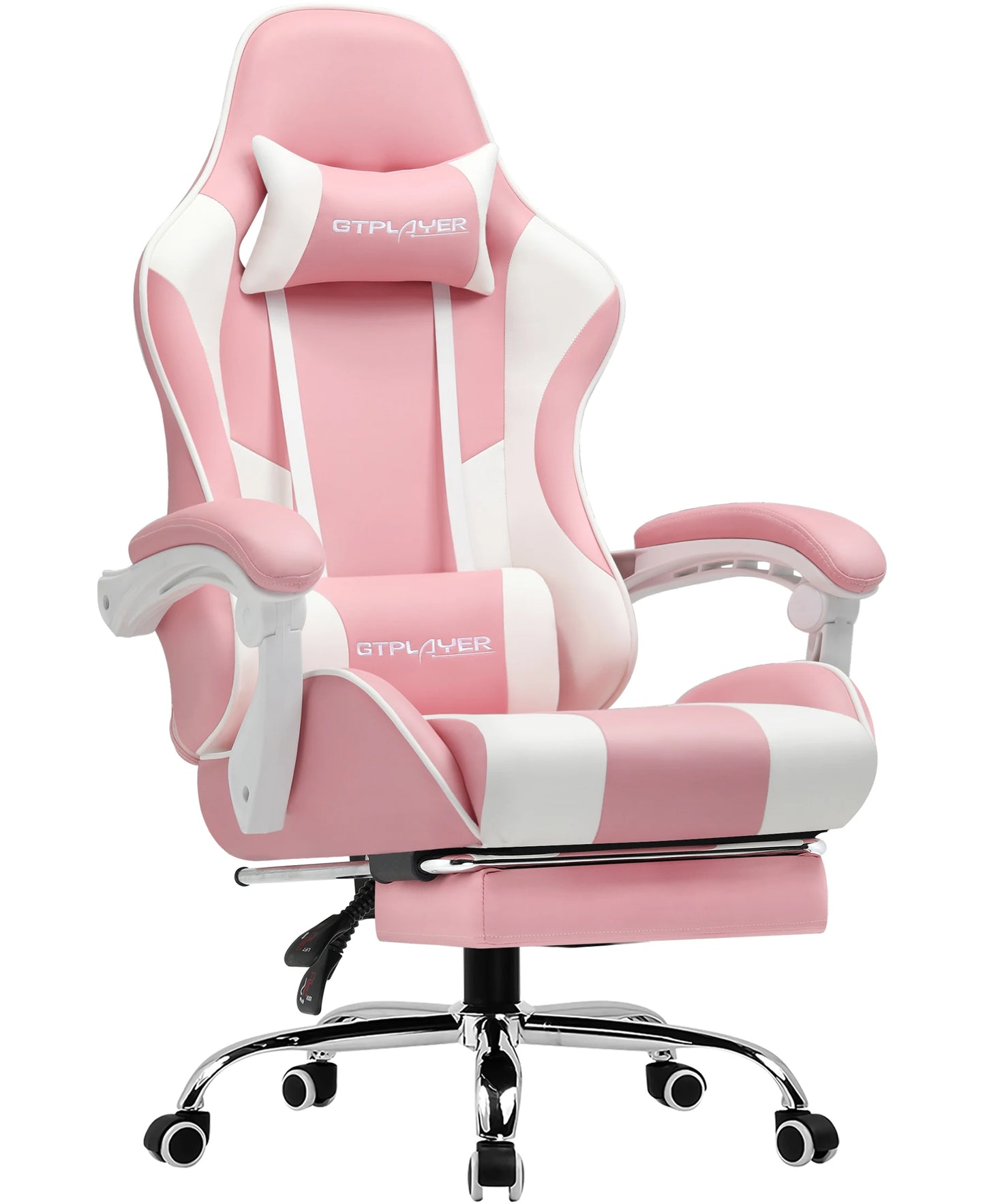 Gaming-Stuhl mit Massage in Rosa – Produktansicht
