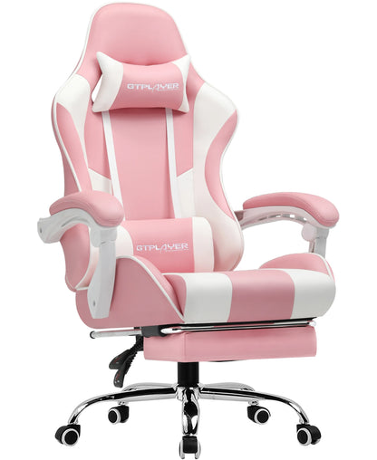 Gaming-Stuhl mit Massage in Rosa – Produktansicht