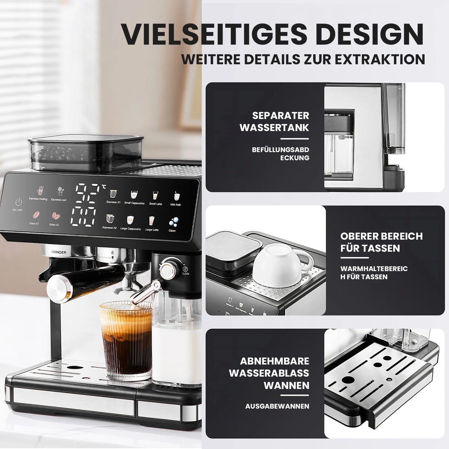 Siebträger-Kaffeemaschine mit Mahlwerk – Übersicht zu Bedienung und Ausstattung