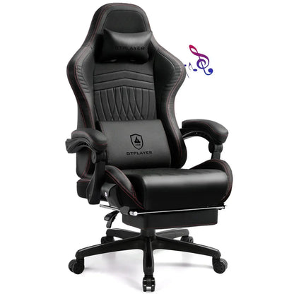 ACE-PRO Gaming-Stuhl in Schwarz mit Fußstütze