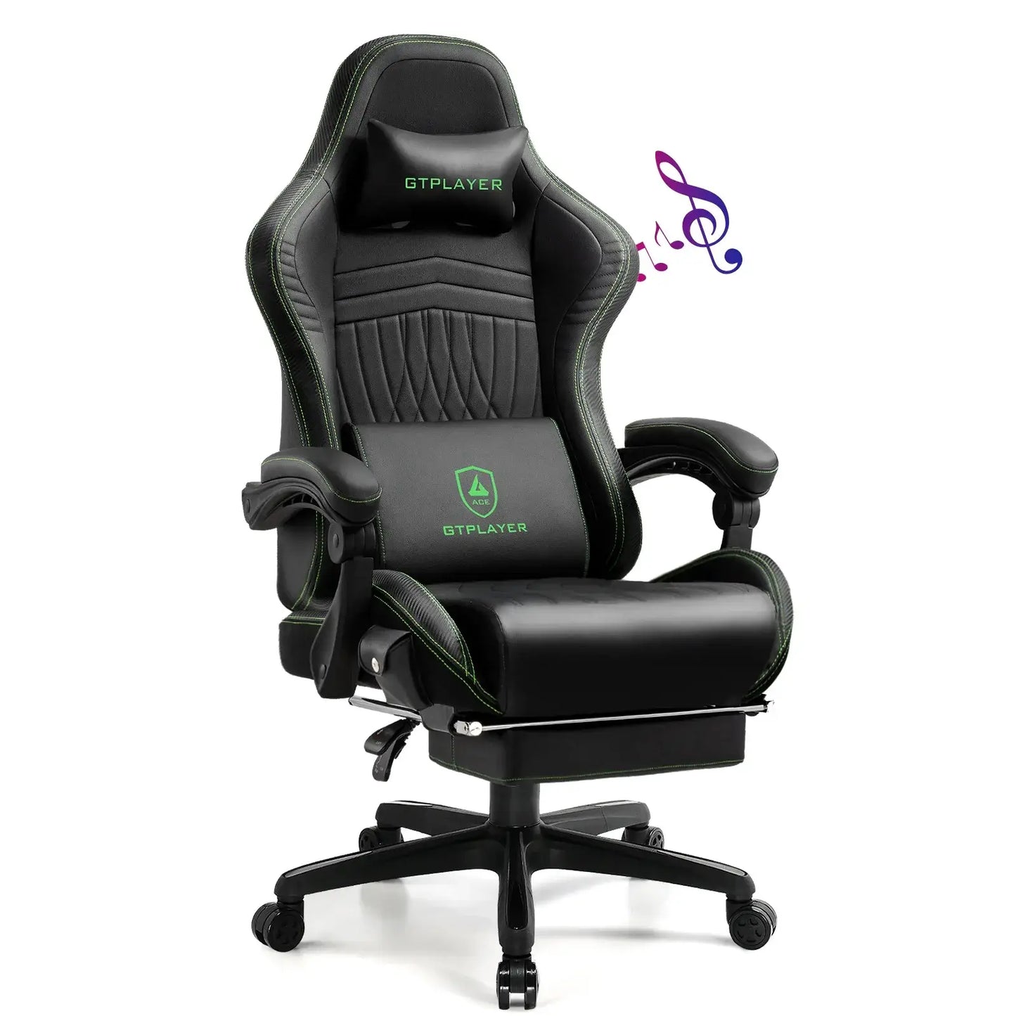 ACE-PRO Gaming-Stuhl in Schwarz – Vorderansicht
