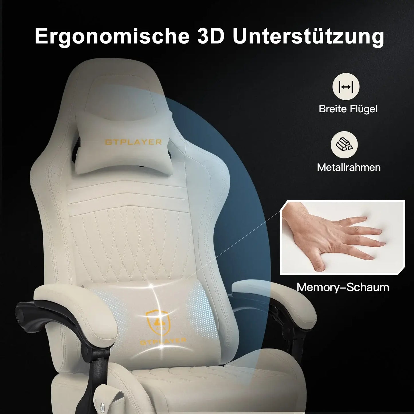 ACE-PRO Gaming-Stuhl mit gepolsterter Sitzfläche und Rückenlehne