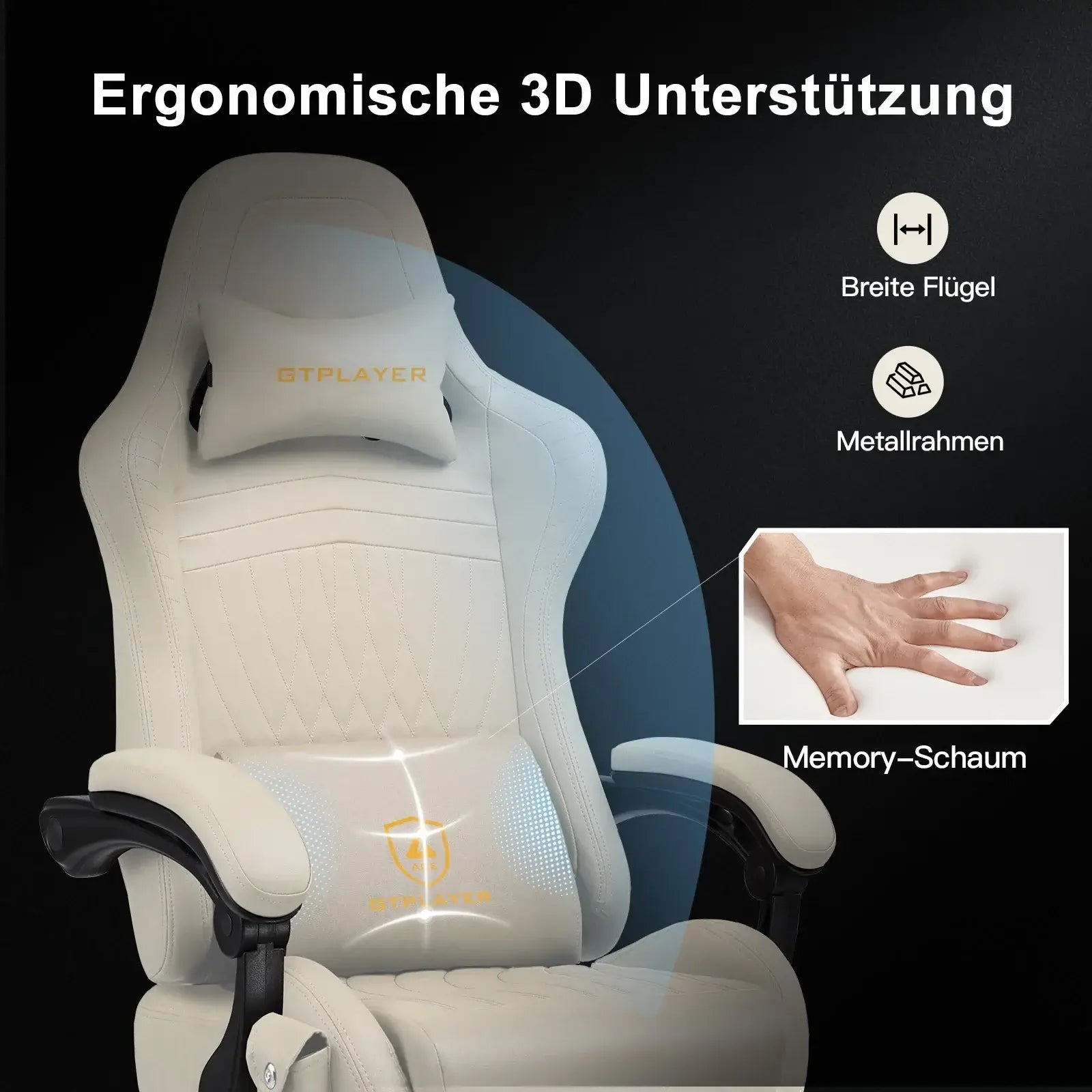 ACE-PRO Gaming-Stuhl mit gepolsterter Sitzfläche und Rückenlehne