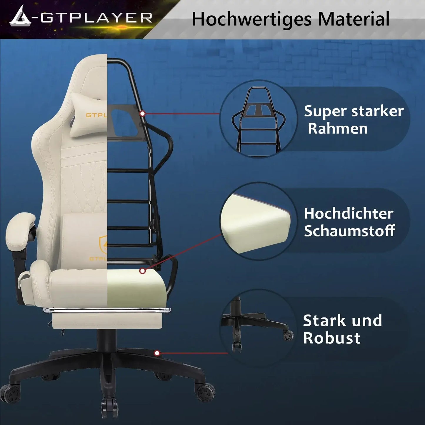 ACE-PRO Gaming-Stuhl – verstellbare Rückenlehne und Liegeposition