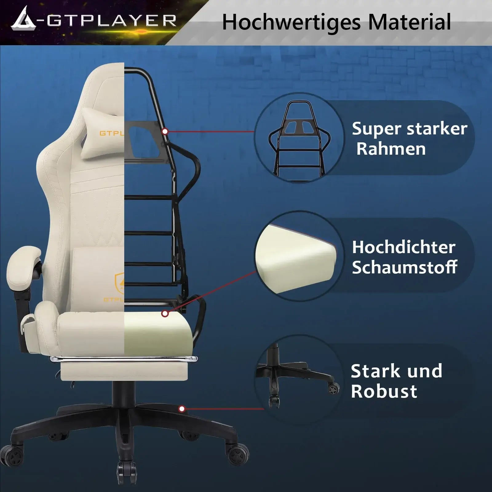 ACE-PRO Gaming-Stuhl – verstellbare Rückenlehne und Liegeposition