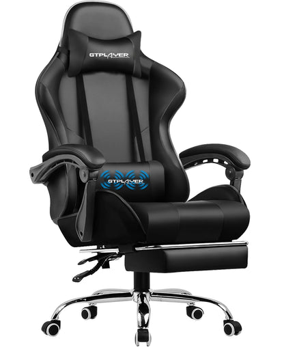 Gaming-Stuhl mit Massage in Schwarz – Produktansicht