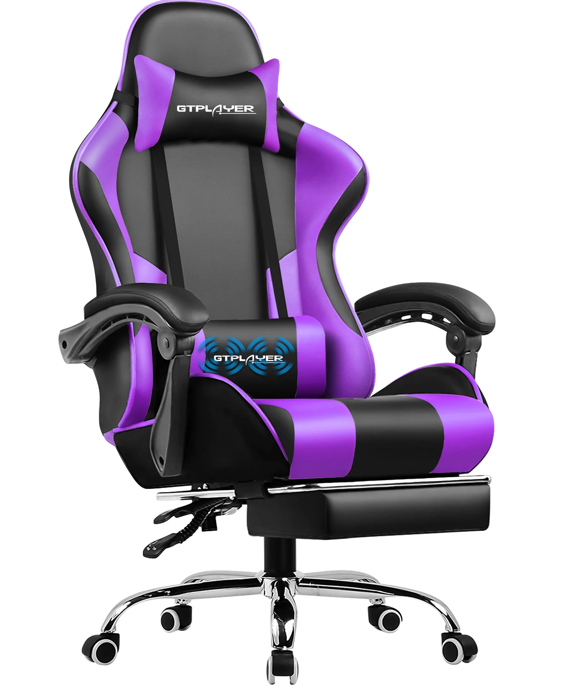 Gaming-Stuhl mit Massage in Lila – Produktansicht