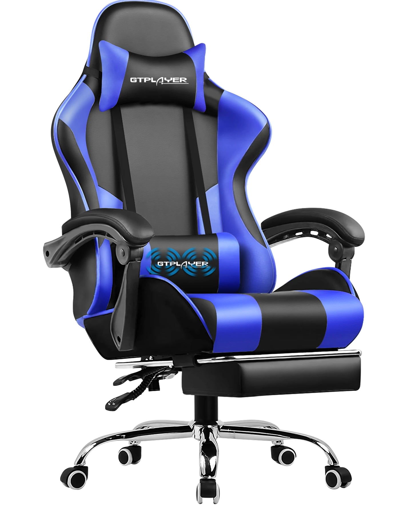 Gaming-Stuhl mit Massage in Blau – Produktansicht