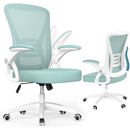 Ergonomischer Bürostuhl in Grün – Vorder- und Rückansicht