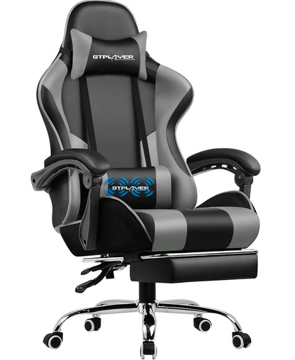 Gaming-Stuhl mit Massage in Grau – Produktansicht