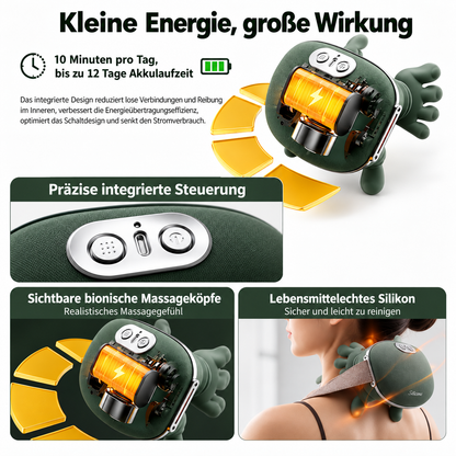 Nacken- und Schultermassagegerät mit 4D-Knetmassage & Wärmefunktion