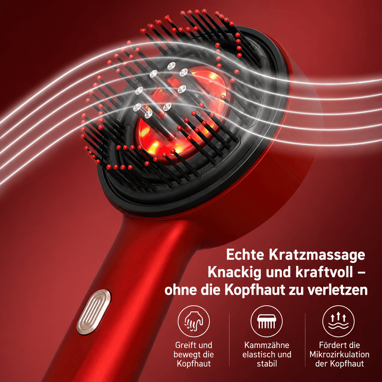 Elektrisches Kopfhautmassagegerät – Massagekopf mit 72 Massagezähnen