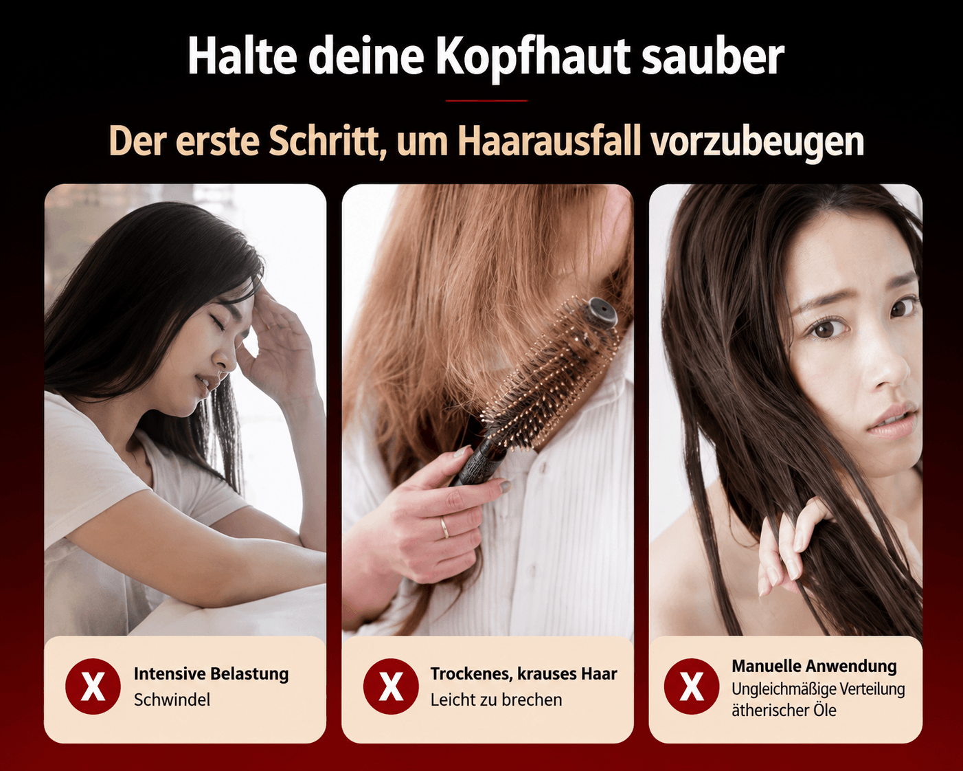 Elektrisches Kopfhautmassagegerät für die Haar- und Kopfhautpflege