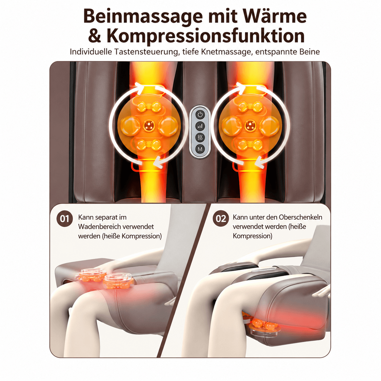 Elektrische Ganzkörper-Massagematte mit Wärme- und Vibrationsfunktion