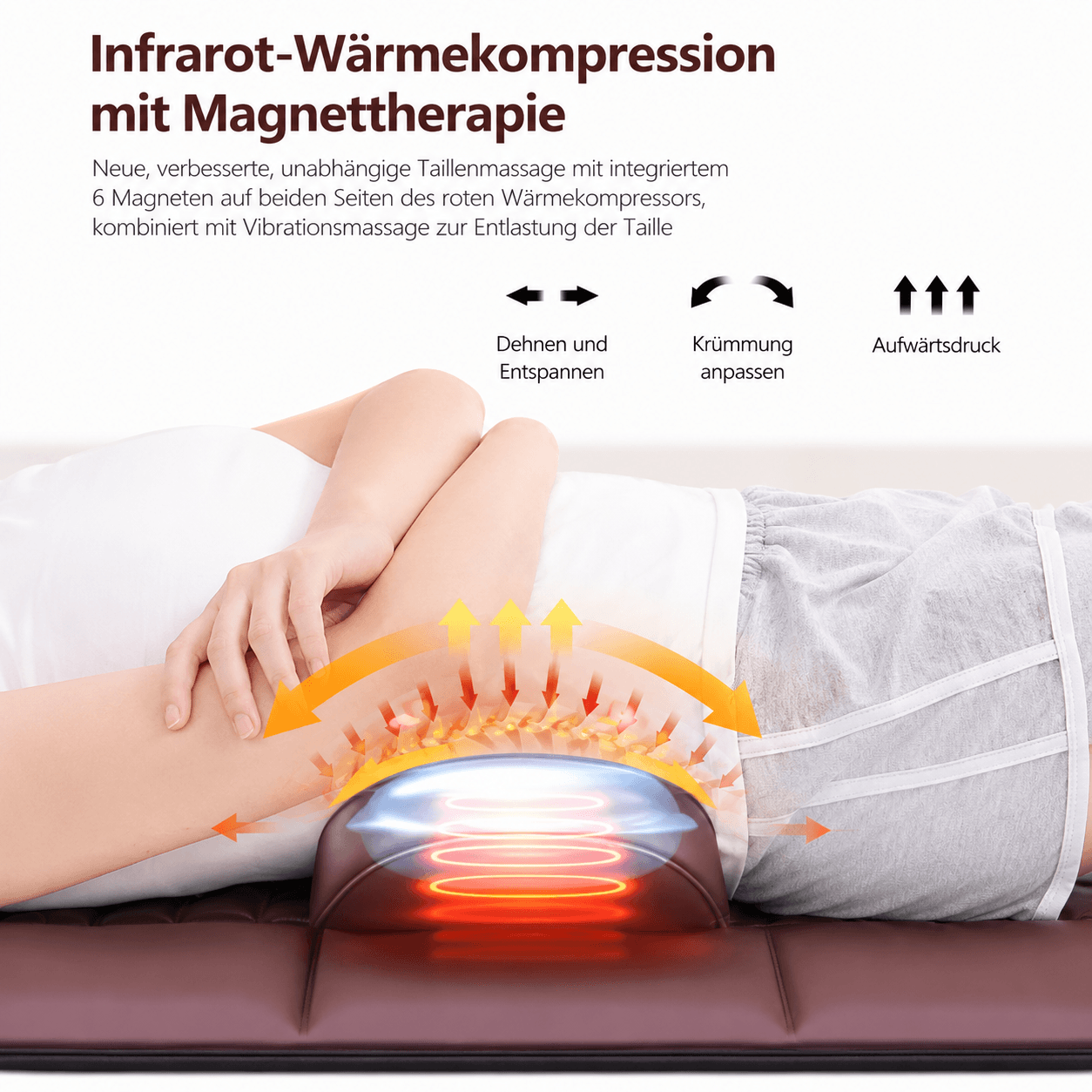 Elektrische Ganzkörper-Massagematte bei der Anwendung im Liegen