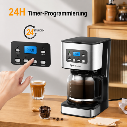 Filterkaffeemaschine 1.5 L mit programmierbarem 24-Stunden-Timer und Digitaldisplay