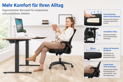 Ergonomischer Bürostuhl mit gepolstertem Sitz für komfortables Arbeiten