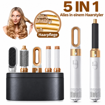 5-in-1 Heißluft-Multistyler mit Lockenaufsätzen, Glättbürste & Föhnfunktion
