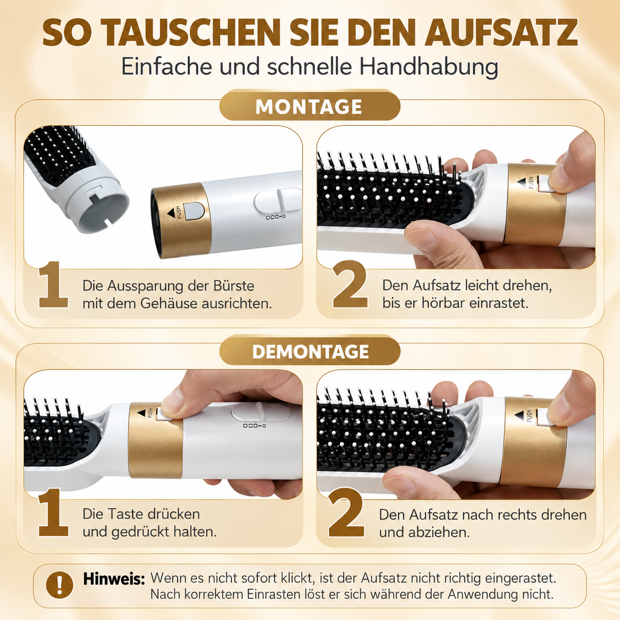 5-in-1 Heißluft-Multistyler mit Lockenaufsätzen, Glättbürste & Föhnfunktion