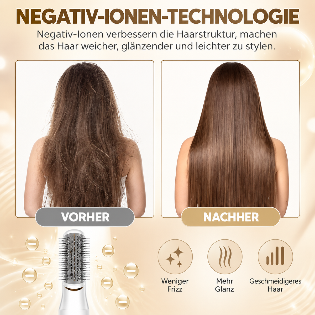 5-in-1 Heißluft-Multistyler mit Lockenaufsätzen, Glättbürste & Föhnfunktion