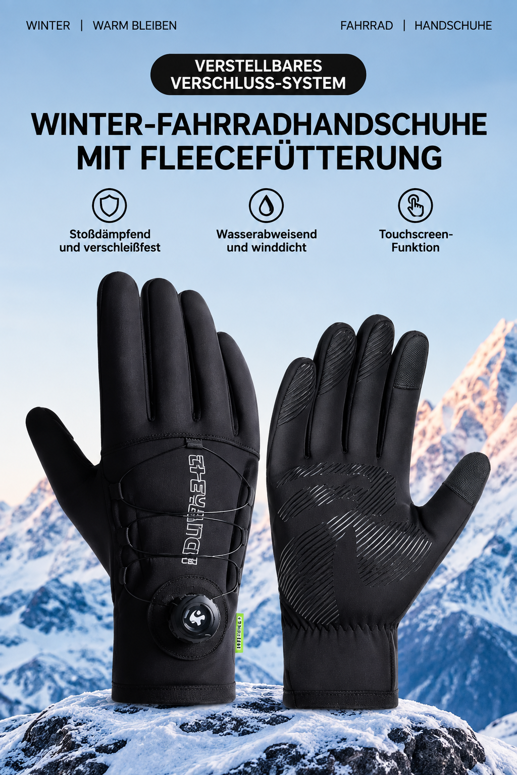 GTUBIKE Thermo-Fahrradhandschuhe – Winddicht, wasserabweisend & Touchscreen