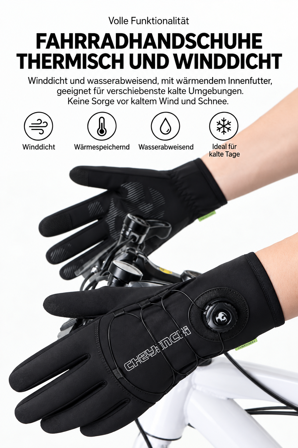 GTUBIKE Thermo-Fahrradhandschuhe – Winddicht, wasserabweisend & Touchscreen