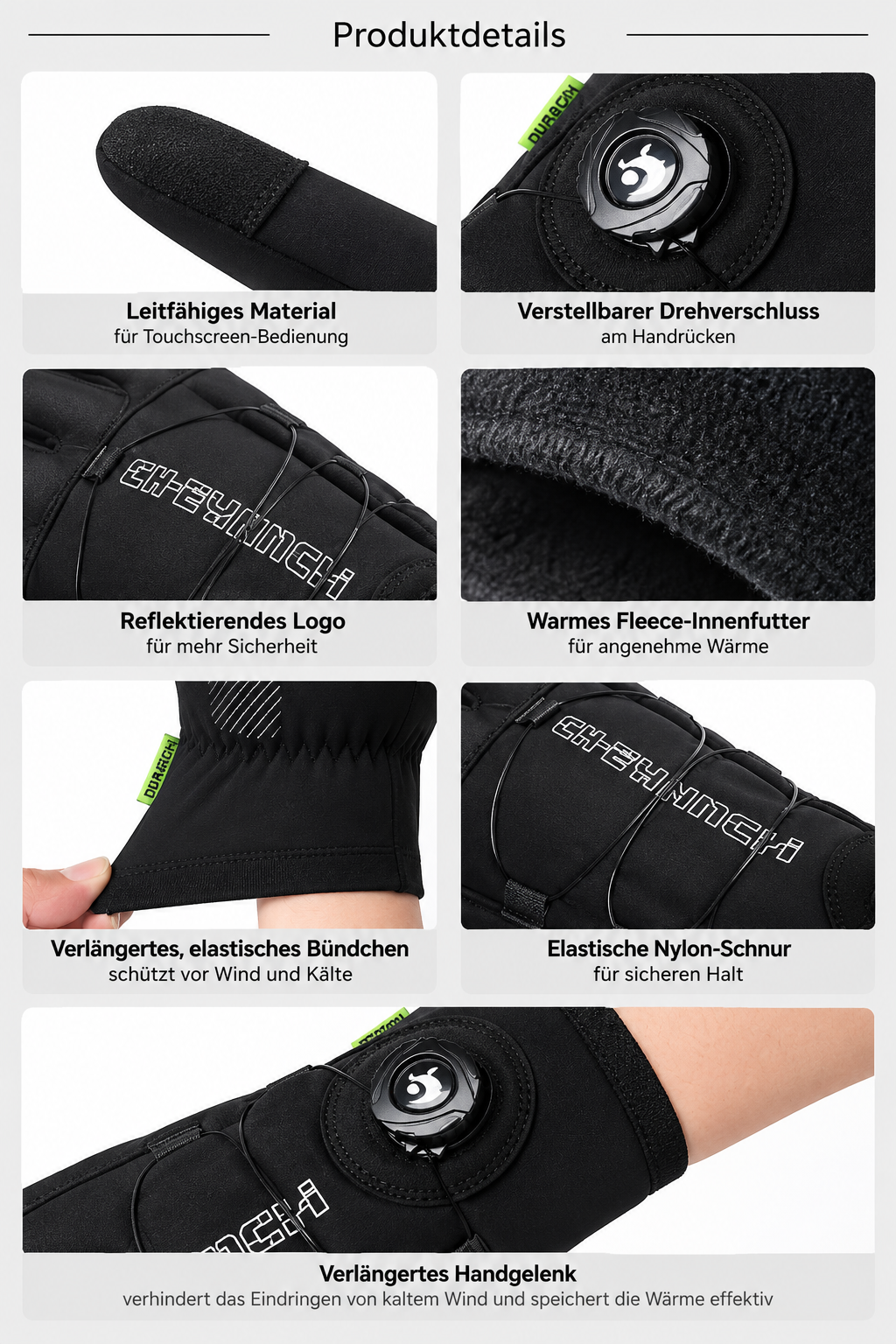 GTUBIKE Thermo-Fahrradhandschuhe – Winddicht, wasserabweisend & Touchscreen
