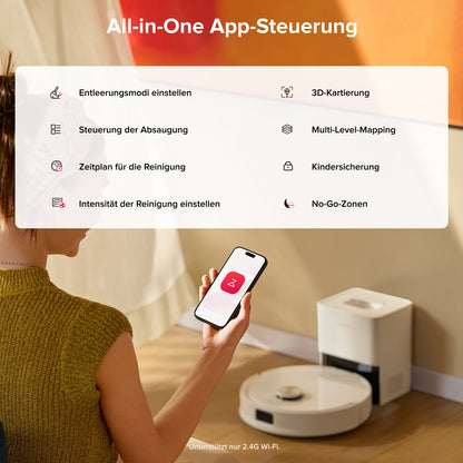 Roborock Q10 S5+ mit Roborock App zur individuellen Steuerung der Bodenreinigung