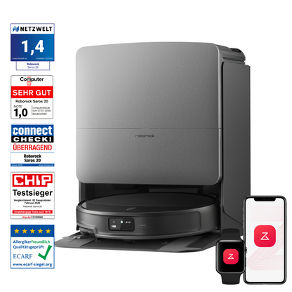 Roborock Saros 20 Saug- und Wischroboter mit RockDock Multifunktions-Dock – Produktansicht