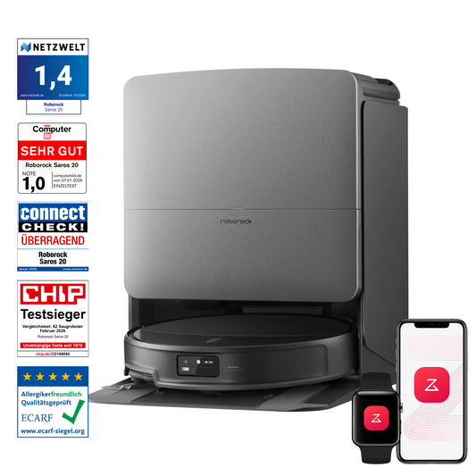 Roborock Saros 20 Saug- und Wischroboter mit RockDock Multifunktions-Dock – Produktansicht