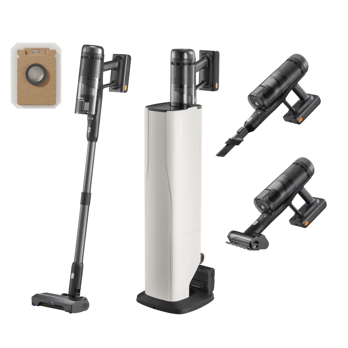 Roborock H60 Hub Ultra Akku-Staubsauger mit Absaugstation – 210 AW & 90 Min Laufzeit