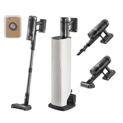Roborock H60 Hub Ultra Akku-Staubsauger mit Absaugstation – 210 AW & 90 Min Laufzeit
