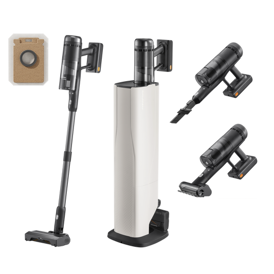 Roborock H60 Hub Ultra Akku-Staubsauger mit Absaugstation und Zubehör